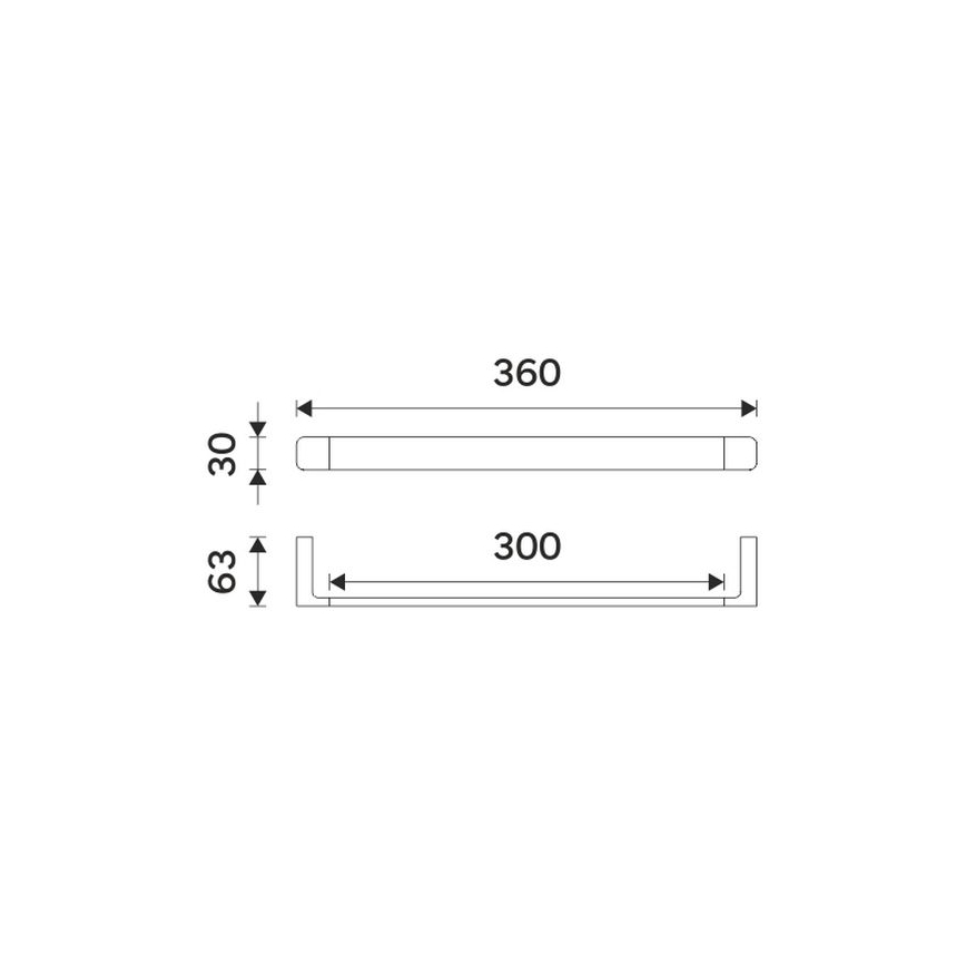 NIMCO MAC 29035-90 - Стенна закачалка за кърпи MAYA 36 см матов черен