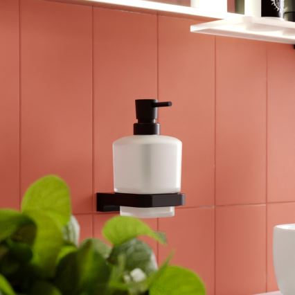 NIMCO MAC 2905831C-T-90 - Стенен дозатор за сапун с поставка за четки за зъби MAYA 320 мм матов стъкло/матов черен