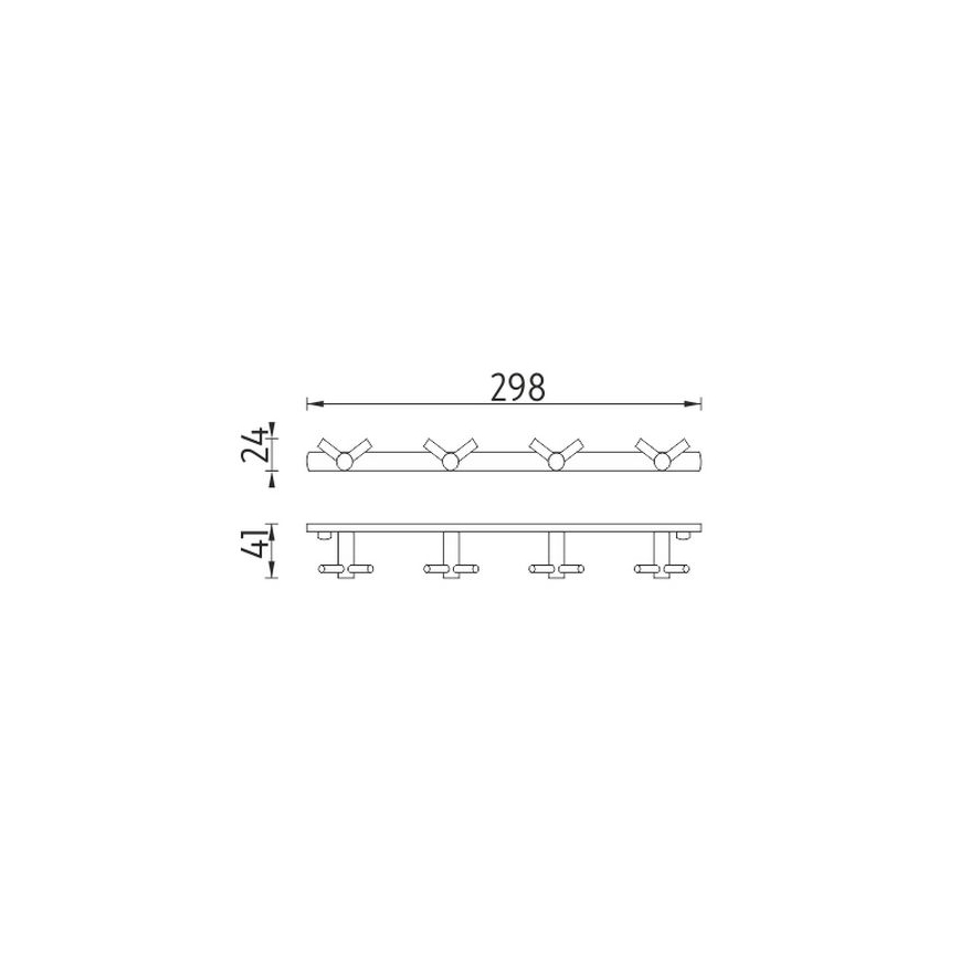 NIMCO MAC 2905831C-T-90 - Стенна закачалка за кърпи BORMO 30 см лъскав хром