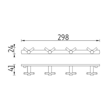 NIMCO MAC 2905831C-T-90 - Стенна закачалка за кърпи BORMO 30 см лъскав хром