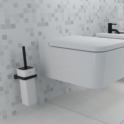 NIMCO MAC 29094K-90 - Четка за тоалетна със стенен монтаж MAYA бял/матов черен