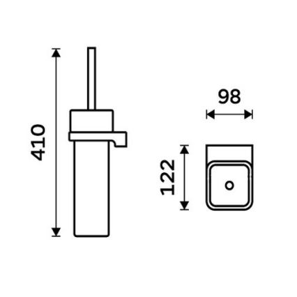 NIMCO MAC 29094K-90 - Четка за тоалетна със стенен монтаж MAYA бял/матов черен