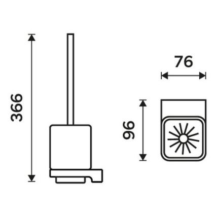 NIMCO MAC 29094KN-90 - Четка за тоалетна със стенен монтаж MAYA бял/матов черен