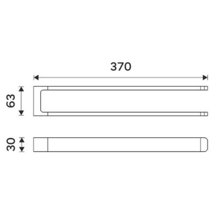 NIMCO MAC 29098-90 - Стенна закачалка за кърпи MAYA 37 см матов черен