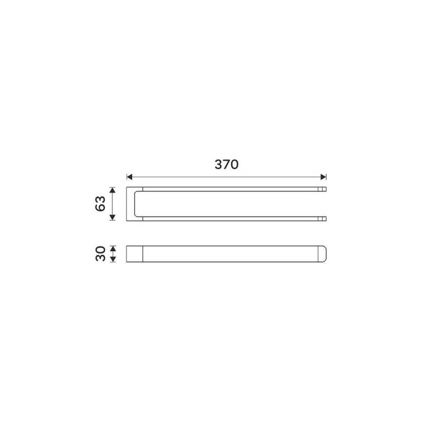 NIMCO MAC 29098-90 - Стенна закачалка за кърпи MAYA 37 см матов черен