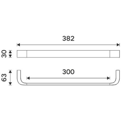 NIMCO NK 30035-26 - Стенна закачалка за кърпи NIKAU 39 см лъскав хром