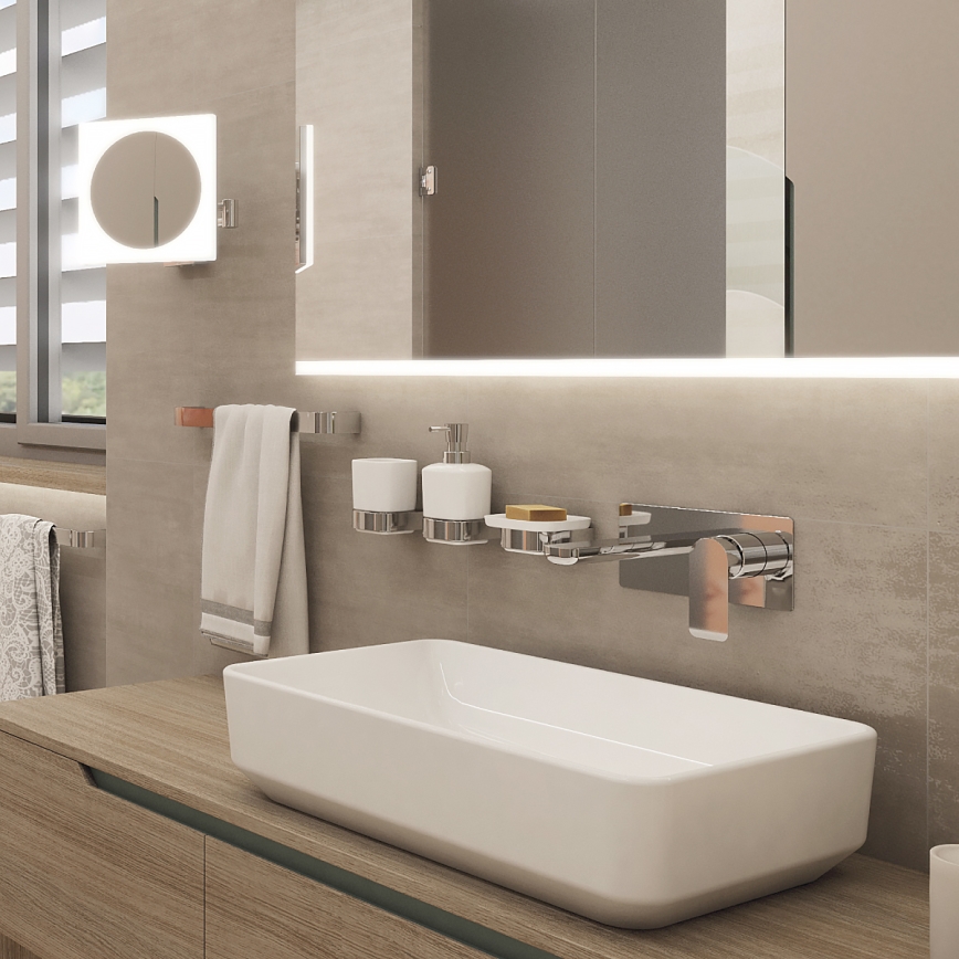 NIMCO NK 30035-26 - Стенна закачалка за кърпи NIKAU 39 см лъскав хром