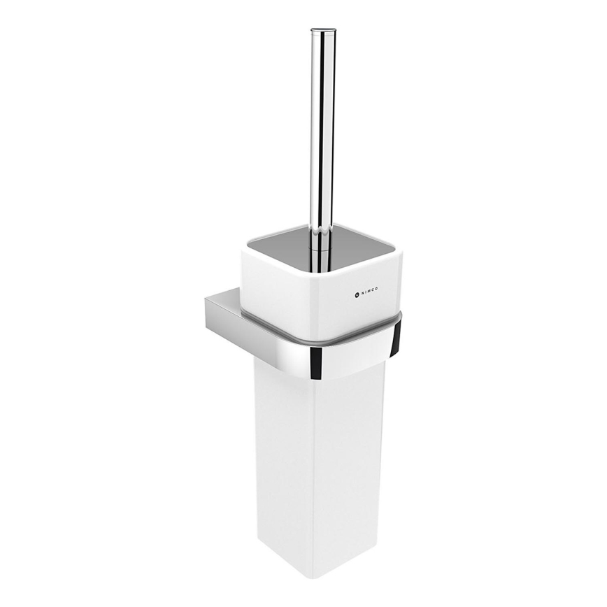 NIMCO NK 30094K-26 - Четка за тоалетна със стенен монтаж NIKAU бял/лъскав хром