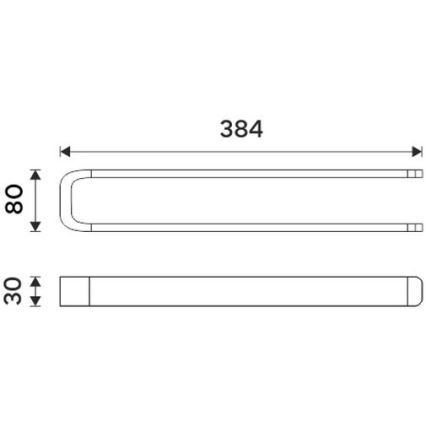 NIMCO NK 30098-26 - Стенна закачалка за кърпи NIKAU 39 см лъскав хром