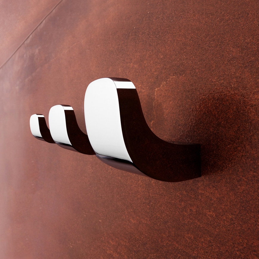 NIMCO NK комплект-31K-26 - Стенен дозатор за сапун, поставка за четки за зъби и закачалка NIKAU 320 мм бял/лъскав хром