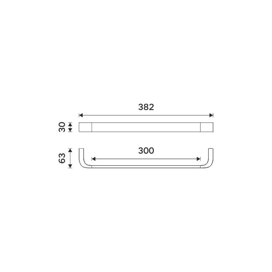 NIMCO NKC 30035-90 - Стенна закачалка за кърпи NIKAU 39 см матов черен