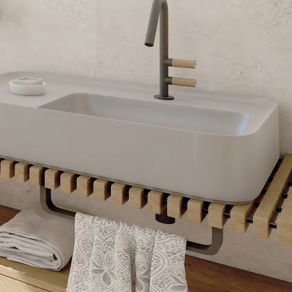 NIMCO NKC 30035-90 - Стенна закачалка за кърпи NIKAU 39 см матов черен