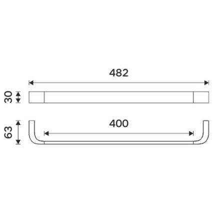 NIMCO NKC 30046-90 - Стенна закачалка за кърпи NIKAU 49 см матов черен