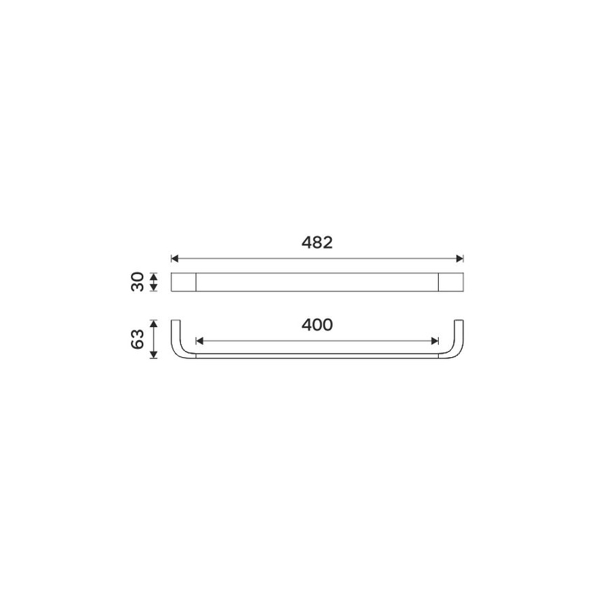 NIMCO NKC 30046-90 - Стенна закачалка за кърпи NIKAU 49 см матов черен