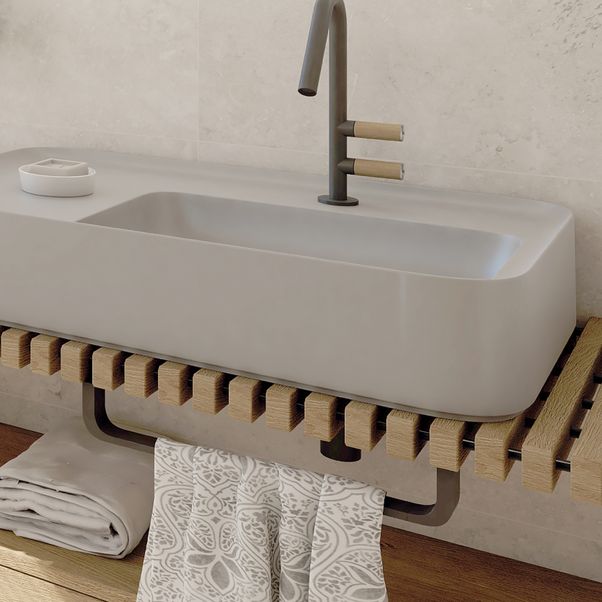 NIMCO NKC 30046-90 - Стенна закачалка за кърпи NIKAU 49 см матов черен