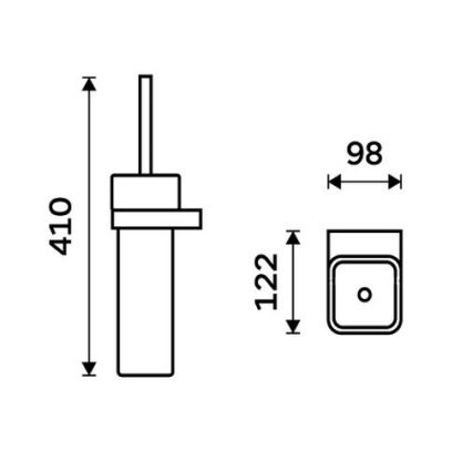 NIMCO NKC 30094K-90 - Четка за тоалетна със стенен монтаж NIKAU бял/матов черен