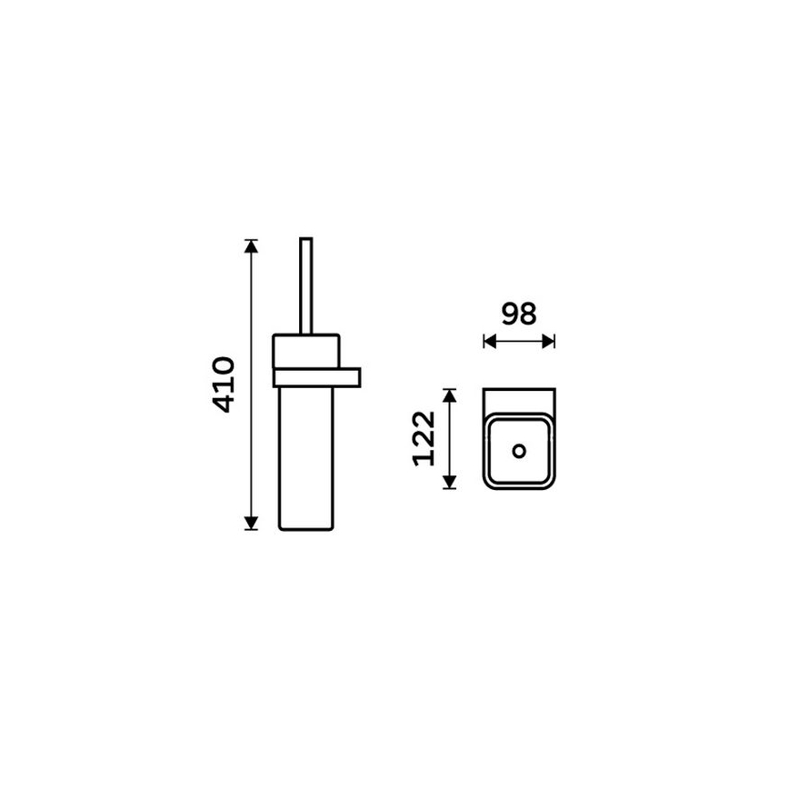 NIMCO NKC 30094K-90 - Четка за тоалетна със стенен монтаж NIKAU бял/матов черен
