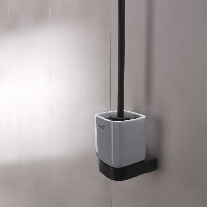 NIMCO NKC 30094KN-90 - Четка за тоалетна със стенен монтаж NIKAU бял/матов черен