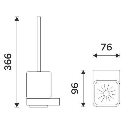 NIMCO NKC 30094KN-90 - Четка за тоалетна със стенен монтаж NIKAU бял/матов черен