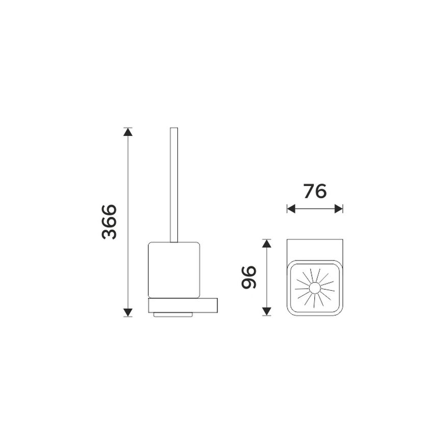 NIMCO NKC 30094KN-90 - Четка за тоалетна със стенен монтаж NIKAU бял/матов черен