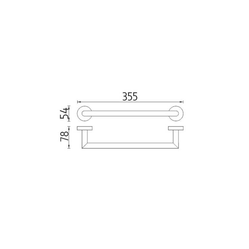 NIMCO UN 13035A-26 - Стенна закачалка за кърпи UNIX 36 см лъскав хром