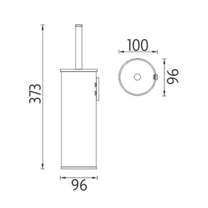 NIMCO UN 13094E-26 - Четка за тоалетна UNIX лъскав хром