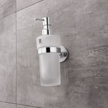 NIMCO UN комплект-31W-26 - Стенен дозатор за сапун, поставка за четки за зъби и закачалка UNIX 250 мм матов стъкло/лъскав хром