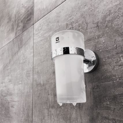 NIMCO UN комплект-31W-26 - Стенен дозатор за сапун, поставка за четки за зъби и закачалка UNIX 250 мм матов стъкло/лъскав хром