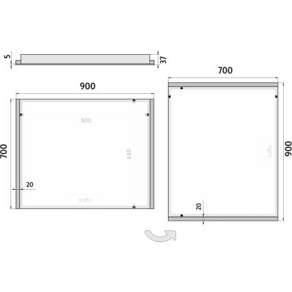 NIMCO ZP 11019 - LED огледало за баня с подсветка LED/21W/230V 6500K 70x90 см IP44