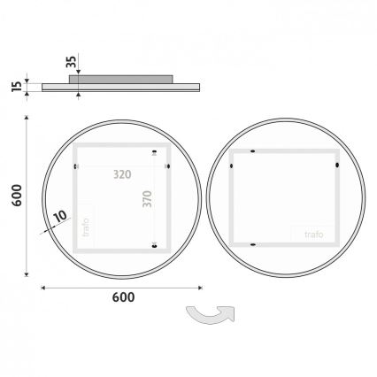 NIMCO ZP 26000R - LED Огледало за баня с подсветка LED/26W/230V 6500K pr. 60 cm IP44