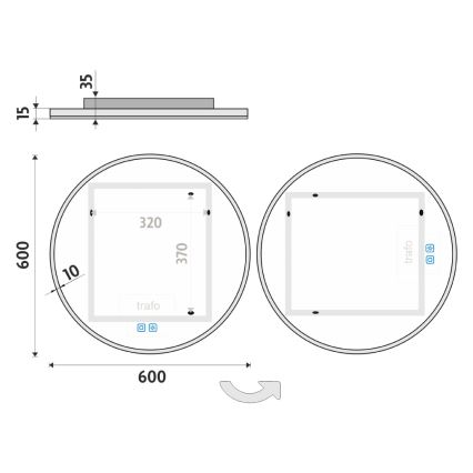 NIMCO ZP 26000RVX - LED Димируемо огледало за баня с подсветка LED/26W/230V 3000-6500K Ø 60 см IP44