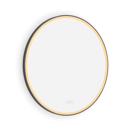 NIMCO ZPC 28000RVX-90 - LED димируемо огледало за баня с подсветка LED/26W/230V 3000-6500K pr. 60 cm матово черно IP44