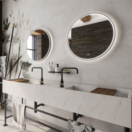 NIMCO ZPC 28000RVX-90 - LED димируемо огледало за баня с подсветка LED/26W/230V 3000-6500K pr. 60 cm матово черно IP44