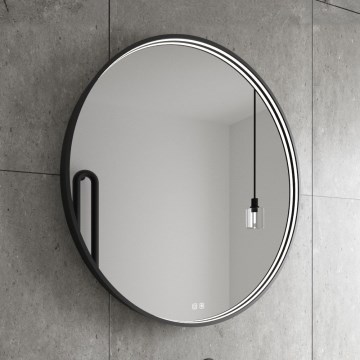 NIMCO ZPC 31001RVX-90 - LED Димируемо огледало за баня с подсветка LED/22W/230V 3000-6500K Ø 70 см матов черен IP44