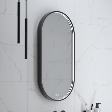 NIMCO ZPC 32002LVX-90 - LED Димируемо огледало за баня с подсветка LED/25W/230V 3000-6500K 80x40 см матов черен  IP44