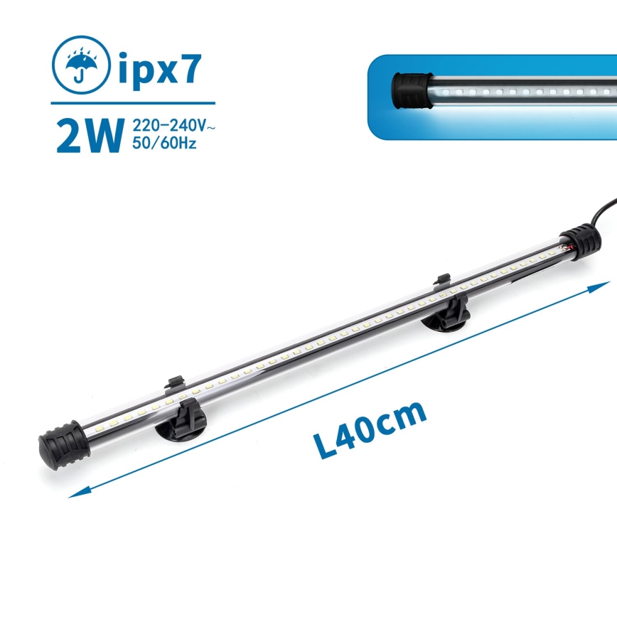 Nobleza - LED Осветление за аквариум LED/2W/230V IPX7 40 см