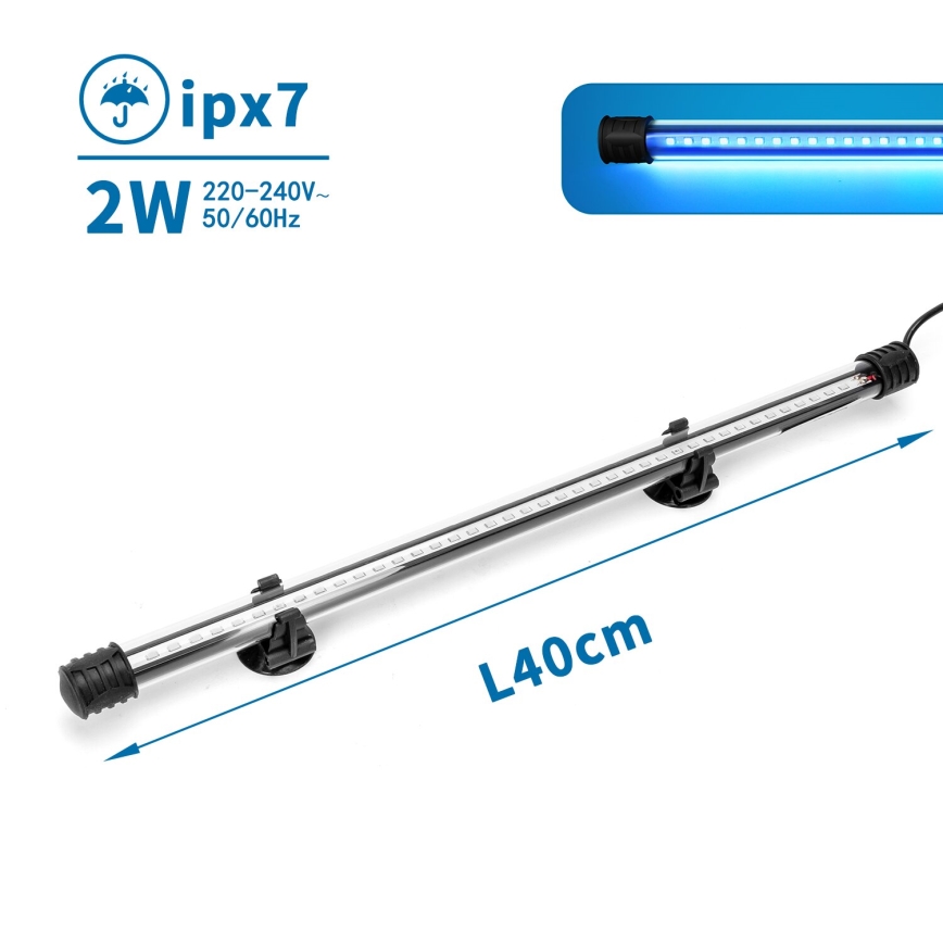 Nobleza - LED Осветление за аквариум LED/2W/230V IPX7 40 см