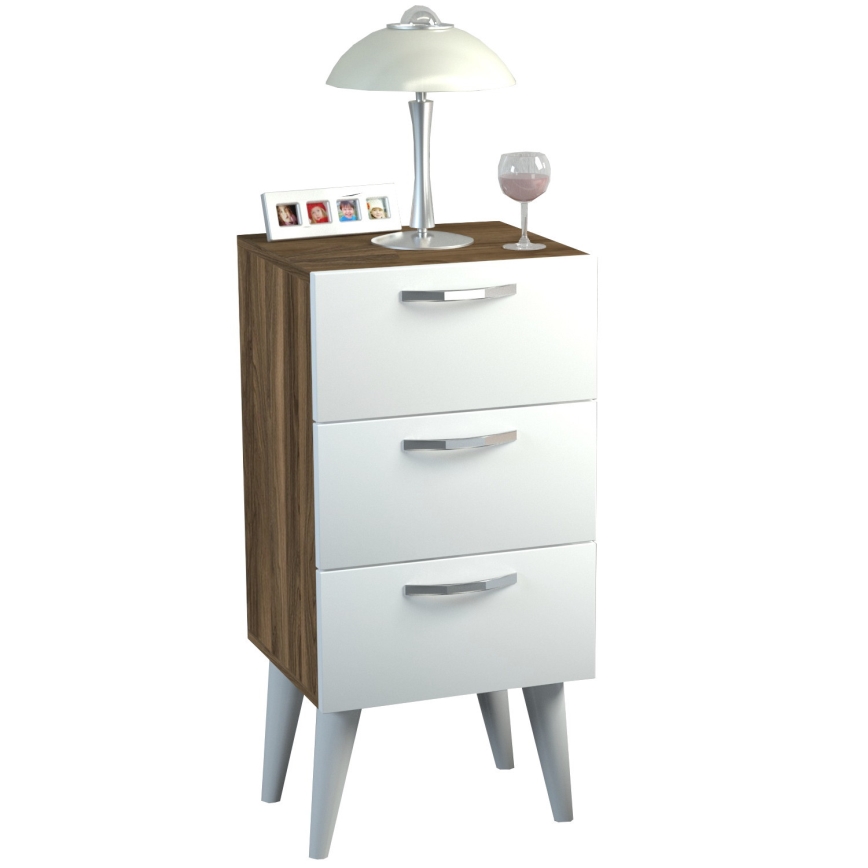 Ноощно шкафче BELLINI 80x40 cм кафяво/бяло