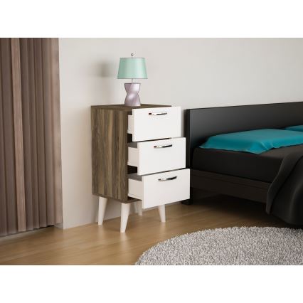 Ноощно шкафче BELLINI 80x40 cм кафяво/бяло