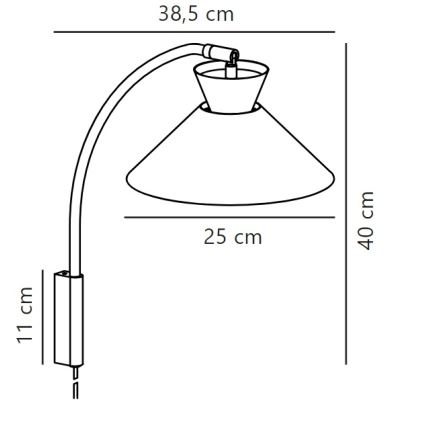 Nordlux - Аплик DIAL 1xE27/40W/230V сив