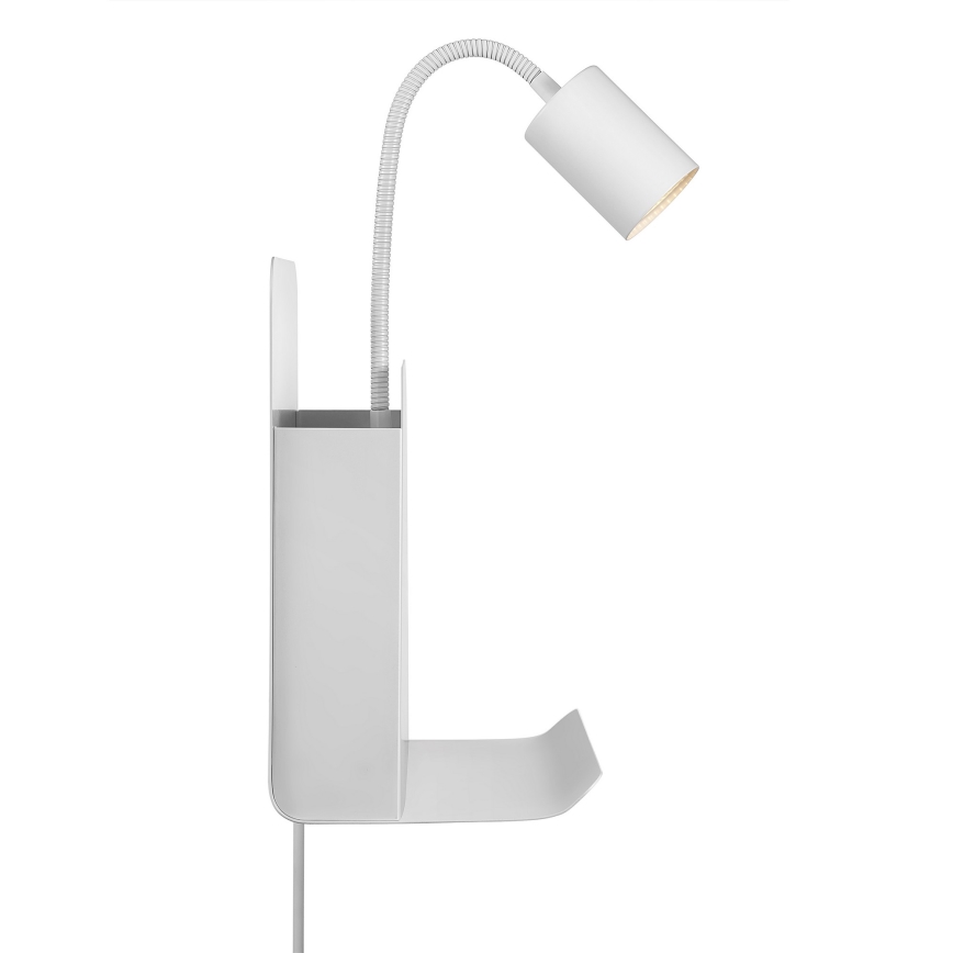 Nordlux - Спот аплик с рафт и USB ROOMI 1xGU10/8W/230V бял