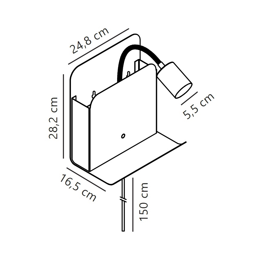 Nordlux - Спот аплик с рафт и USB ROOMI 1xGU10/8W/230V бял