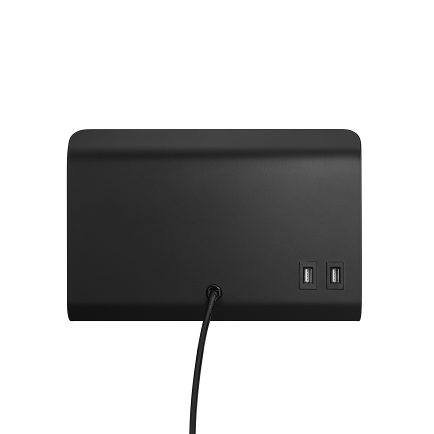 Nordlux - Спот аплик с рафт и USB ROOMI 1xGU10/8W/230V черен