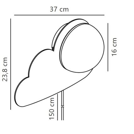 Nordlux - Детски аплик SKYKU CLOUD 1xE14/25W/230V облак
