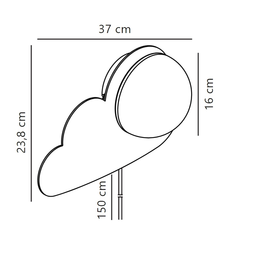 Nordlux - Детски аплик SKYKU CLOUD 1xE14/25W/230V облак