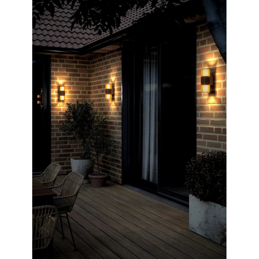 Nordlux - Екстериорен аплик ALUDRA 2xE27/15W/230V IP54 кафяв