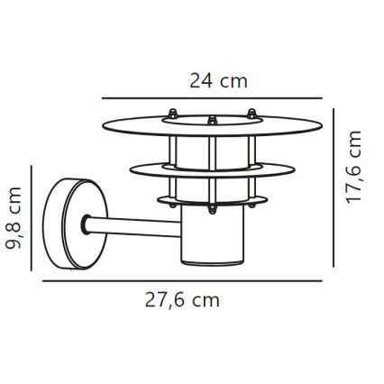 Nordlux - Екстериорен аплик BASTIA 1xE14/12W/230V IP54 черен