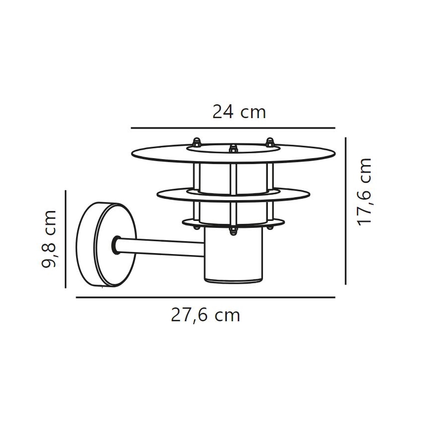 Nordlux - Екстериорен аплик BASTIA 1xE14/12W/230V IP54 черен