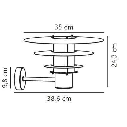 Nordlux - Екстериорен аплик BASTIA 1xE27/20W/230V IP54 черен