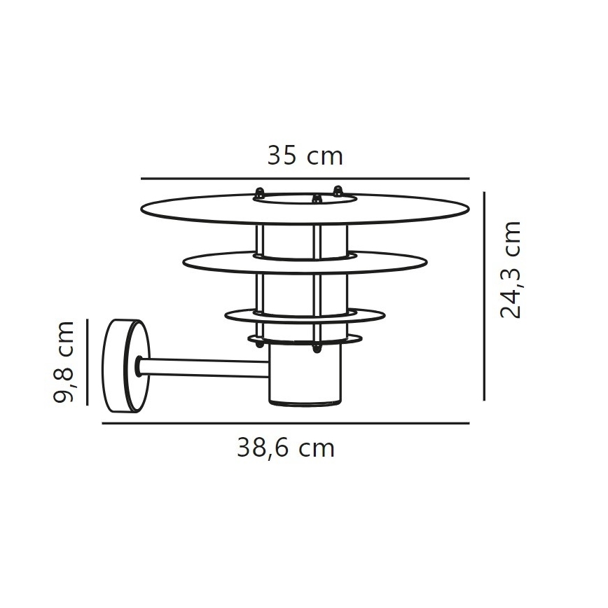 Nordlux - Екстериорен аплик BASTIA 1xE27/20W/230V IP54 черен